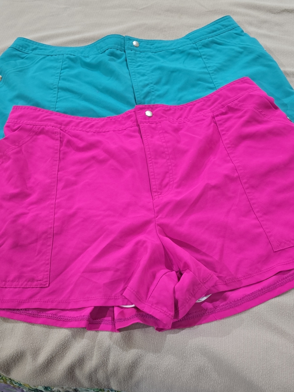 EUC-Kim Rogers Bright Pink and Teal Swim Short Duo